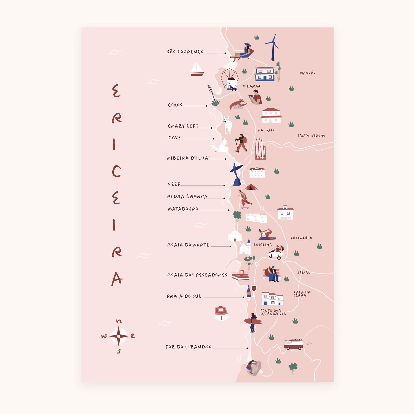 Ericeira coast map